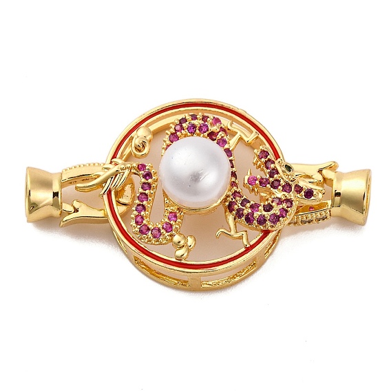 Латунное микропейв, прозрачный кубический цирконий, складные застежки, с ABS имитации жемчуга, без свинца и без кадмия