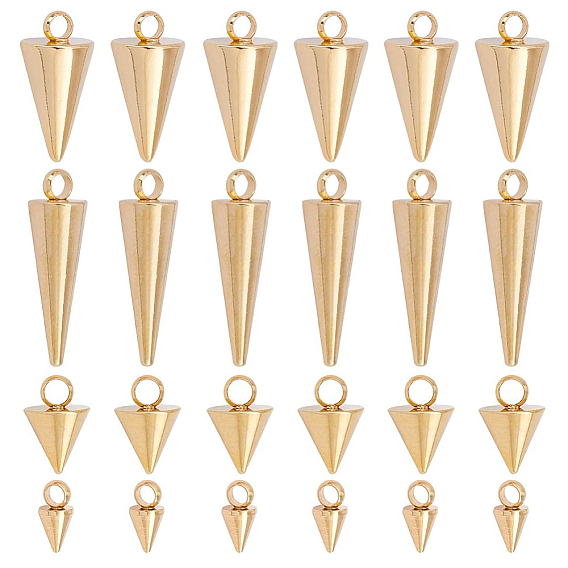 40 шт 4 стили 304 подвески из нержавеющей стали, подвески в виде шипов/конусов