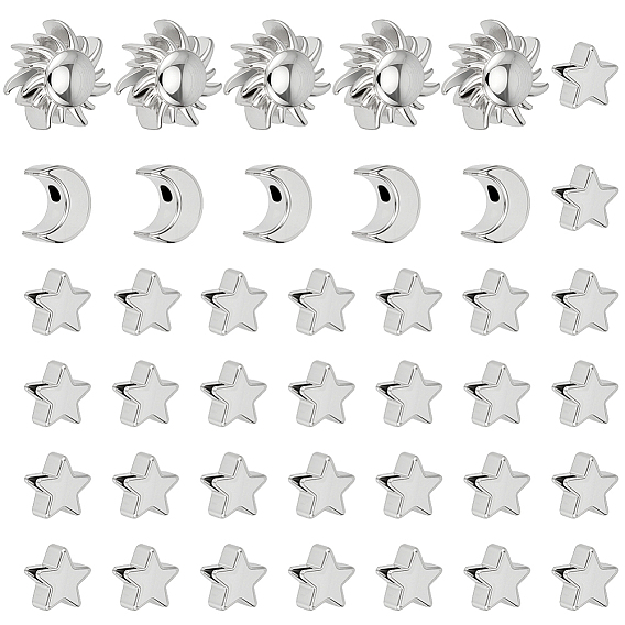 Spacer бисер латунные, солнце и луна и звезда