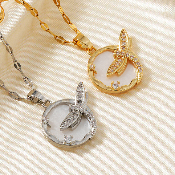 Латунные кристаллы горный хрусталь стрекоза кольцо кулон ожерелья