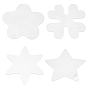 4Pcs Plastic Thread Holder Card, Thread Winding Boards, Clover & Flower & Star Shape, for Cross-Stitch