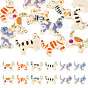 12Pcs Opaque Resin Pendants, Cat, with Platinum Iron Loop