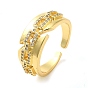 Brass Micro Pave Cubic Zirconia Cuff Rings