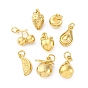 304 Stainless Steel Pendants, with Jump Ring, Fruits Charm, Real 18K Gold Plated