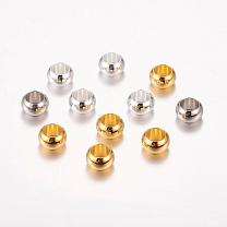 Brass European Beads, Large Hole Rondelle Beads, Cadmium Free & Lead Free