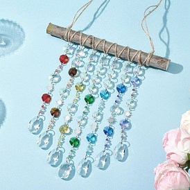 Стеклянные каплевидные и восьмиугольные бусины, подвесные ловцы солнца, создатель радуги, для украшения сада и дома