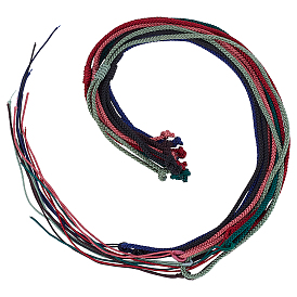 7Pcs 7 Colors Adjustable Braided Nylon Cord Necklace Making, for Handmade Jade Pendant Cord Necklace Making