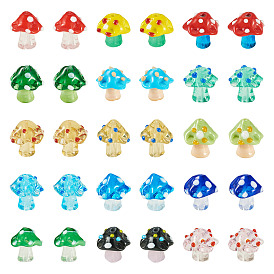 30шт 15цвета бусины ручной работы лэмпворк неровные, гриб