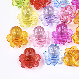 Boutons à queue acryliques transparentes, abeilles