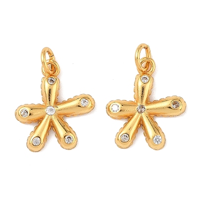 Латунные микро проложить кубического циркония прелести, цветок, с целью перехода в кольце, долговечный, без свинца и без кадмия