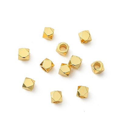 SHEGRACE Brass Beads, Cadmium Free & Nickel Free & Lead Free, Polygon