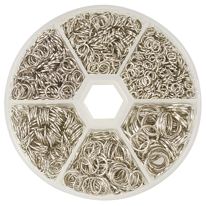 1 кольца прыжок коробка железа, без никеля , 4~10x0.7~1 мм, около 1745 шт / коробка