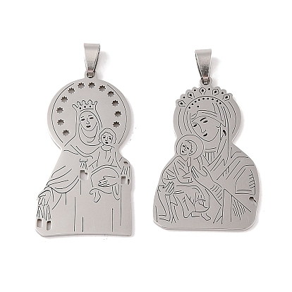 201 подвески из нержавеющей стали, очарование девы марии