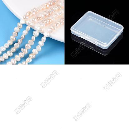 3 hilos hilos de perlas de agua dulce cultivadas naturales, perlas barrocas keshi, dos lados pulidos