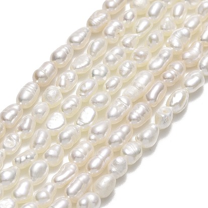 Natural Cultured Freshwater Pearl Beads Strands, Rice