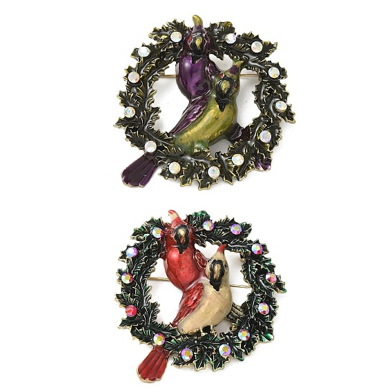 Эмалевые булавки попугай, броши из цинкового сплава со стразами для рюкзака