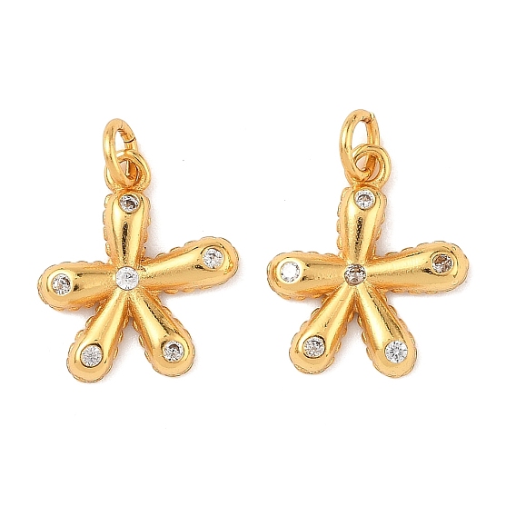 Латунные микро проложить кубического циркония прелести, цветок, с целью перехода в кольце, долговечный, без свинца и без кадмия