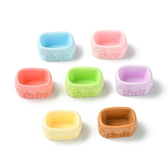 28шт 7 цветные кабошоны из непрозрачной смолы, плетеная корзина, для самостоятельного изготовления заколки для волос