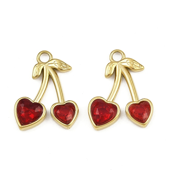 304 из нержавеющей стали стеклянные подвески, вишня, ионное покрытие (ip), ручная полировка, граненые