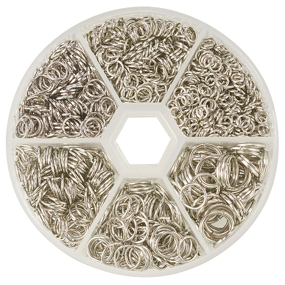 1 кольца прыжок коробка железа, без никеля , 4~10x0.7~1 мм, около 1745 шт / коробка