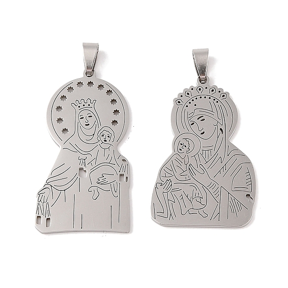 201 подвески из нержавеющей стали, очарование девы марии