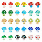 30pcs 15 couleurs perles bosselées en verre faites à la main, champignons