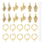 DIY Earring Making Kits, including 12Pcs 3 Styles Fish Brass Micro Pave Clear Cubic Zirconia Pendants, 12Pcs Brass Clip-on Earring Finding and 12Pcs Silicone Pads