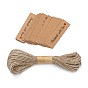Rectangle merci thème cordon de papier kraft cartes d'affichage, avec corde de chanvre 10m bundle