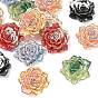 Undurchsichtige Harz- und Glitzerpulver-Cabochons, Rose Blume