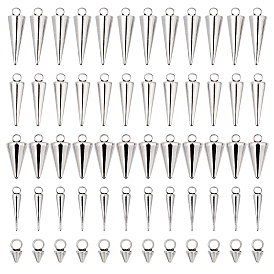 60 шт 5 стили 201 подвески из нержавеющей стали, конус прелести