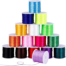 16 рулоны 16 цвета плоские эластичные хрустальные нити, эластичная нить для бисера, для изготовления эластичного браслета