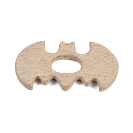 Natural Beech Wooden Baby Teething Toys, Teething Rings for Newborn Toddler Infant, Bat