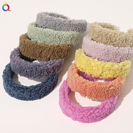 Warm Candy-colored Plush Headband for Women, Wide-brimmed Lamb Hair Accessories