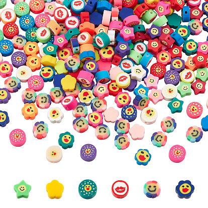 6 Strands 6 Style Handmade Polymer Clay Beads Strands, for DIY Jewelry Crafts Supplies, Mixed Shapes