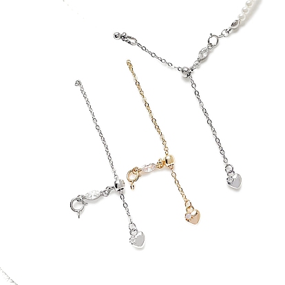 Удлинители цепей из латуни, концевые цепи с пружинными застежками, сердце