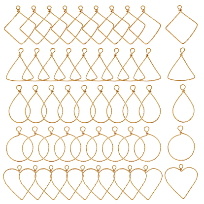 50шт. 5 подвески из меди с открытой задней частью, разнообразные