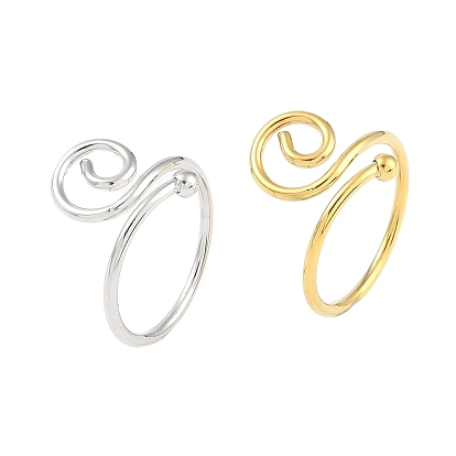 Ионное покрытие (ip) 304 спиральное открытое манжетное кольцо из нержавеющей стали для женщин