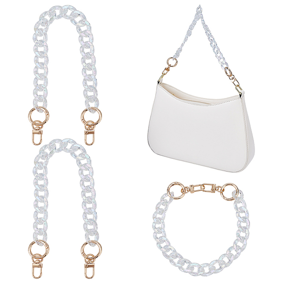 2шт. акриловые цепочки для телефонов, с поворотными застежками из цинкового сплава, цепочка-оберег