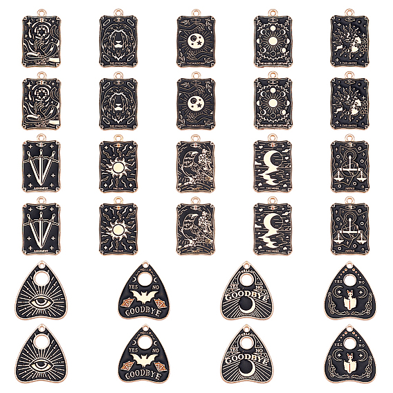 28 шт. эмалевые подвески из сплава Таро, разнообразные