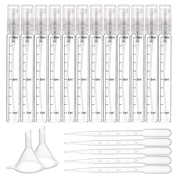 Glass Graduated Spray Bottles, Refillable Bottles, for Perfume, Essential Oils, Liquids, Column