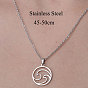 201 Stainless Steel Hollow Wave Pendant Necklace