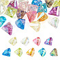 20Pcs UV Plating Transparent Acrylic Beads, Iridescent, Triangle