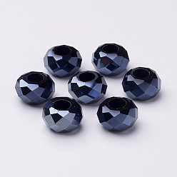 Handmade Crystal European Beads, Large Hole Beads, Imitation Austrian, Rondelle