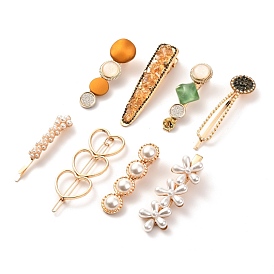 Наборы заколок для волос из искусственного жемчуга из кожи аллигатора, с акриловой смолой и, разнообразные