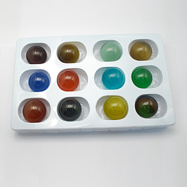 Gemstone Beads, Gemstone Sphere, Mixed Style, No Hole/Undrilled, Round, Mixed Stone, 40mm