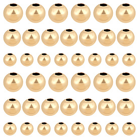 30шт 3 стиль бусины из желтого золота, 1/20 14 к золоту, круглые