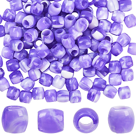 120 шт. Европейские бусины из искусственного жемчуга из АБС-пластика, бусины с большим отверстием, баррель, два тона