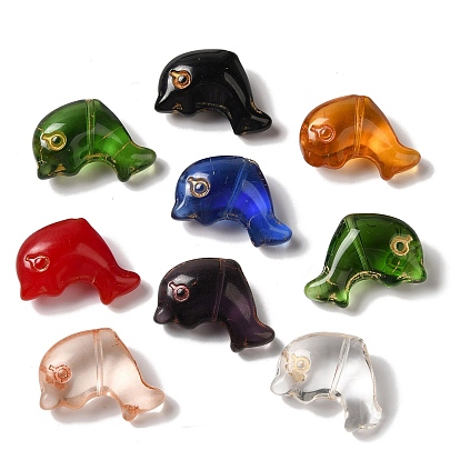 Прозрачные бусины лэмпворк, дельфин