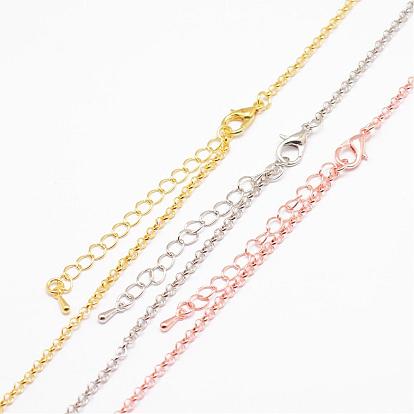 Iron Cable Chain Necklace Making, with Lobster Claw Clasps