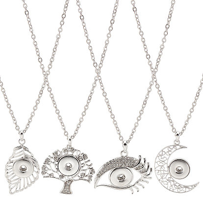 Набор для самостоятельного изготовления ожерелья с защелкой, включая большие подвески из сплава луны, глаз и дерева, 304 из нержавеющей стали Кабельные зажимы ожерелья